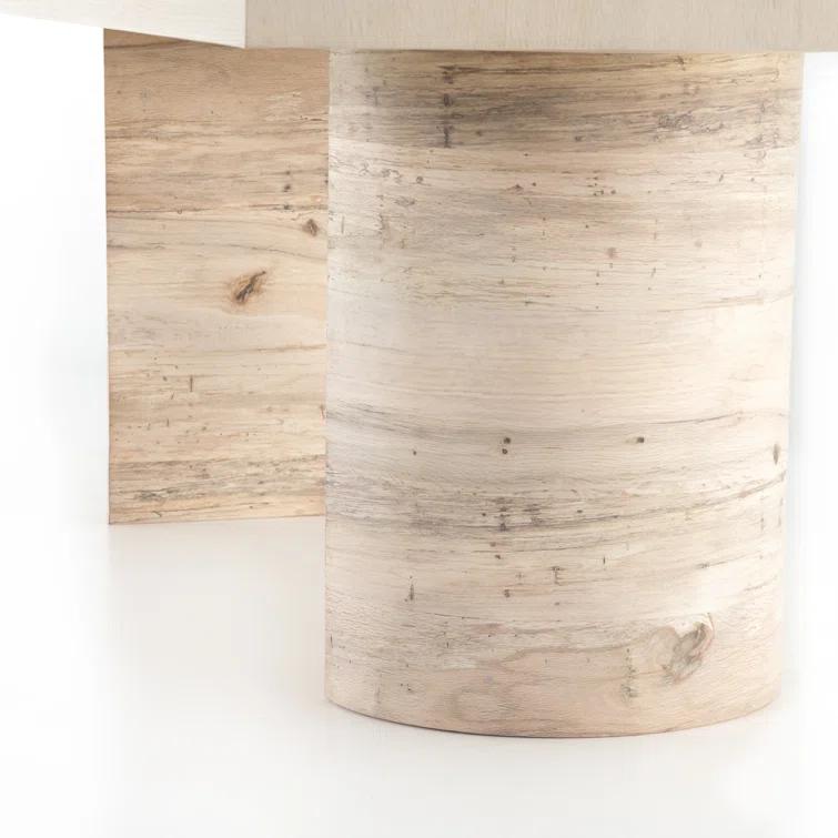 Modern Bleached Oak Veneer Rectangular Dining Table for Eight