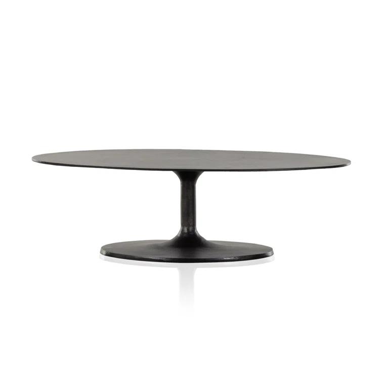 Inga Indoor / Outdoor Oval Coffee Table - Black