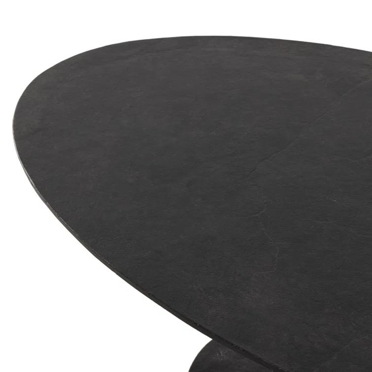 Inga Indoor / Outdoor Oval Coffee Table - Black