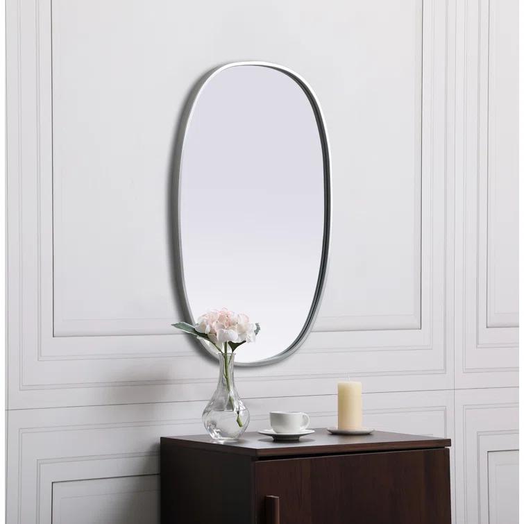 Sabine Metal Curved Oval Wall Mirror