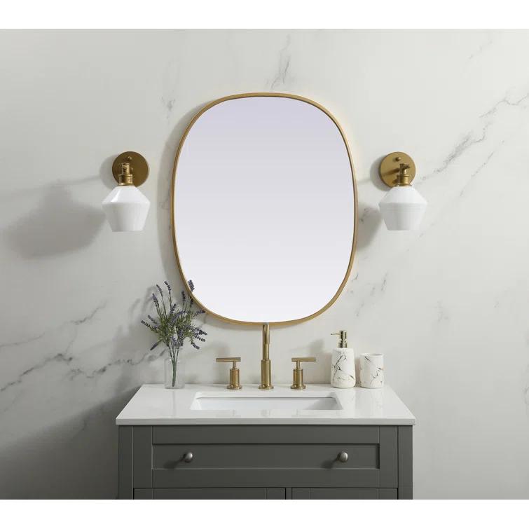 Sabine Metal Curved Oval Wall Mirror