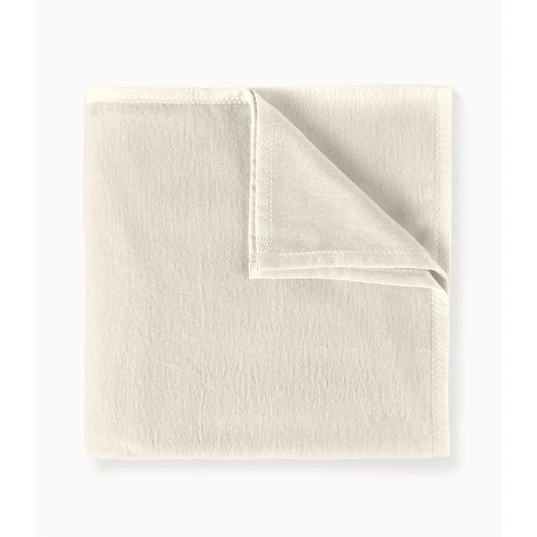 Linen Twin/Twin XL Cotton Blanket with Textured Binding