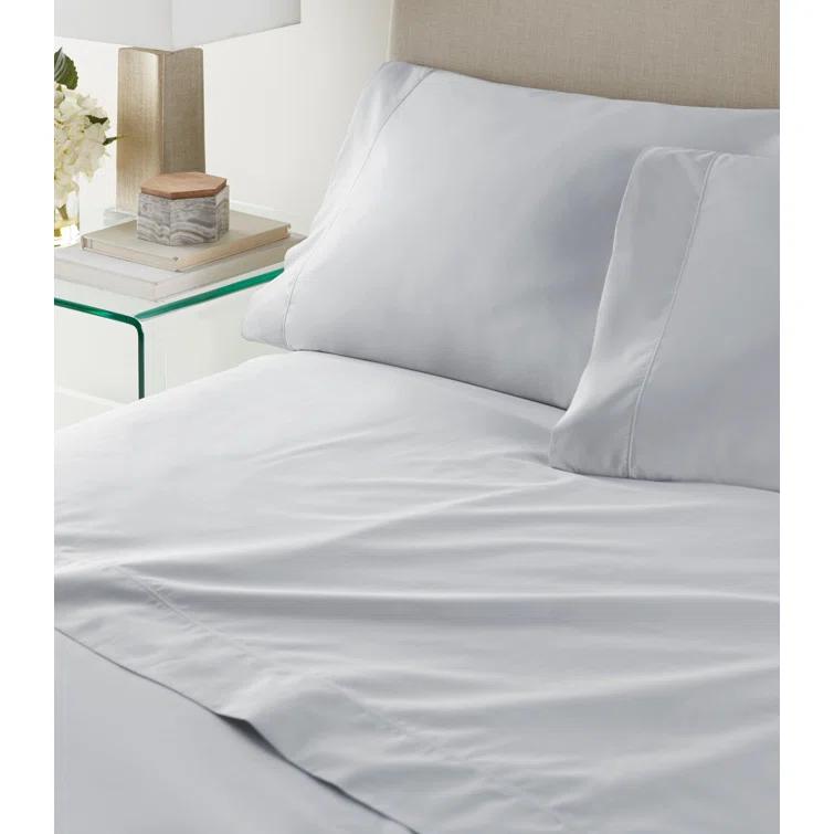 Misty Blue Egyptian-Quality Cotton Percale Standard Pillowcases