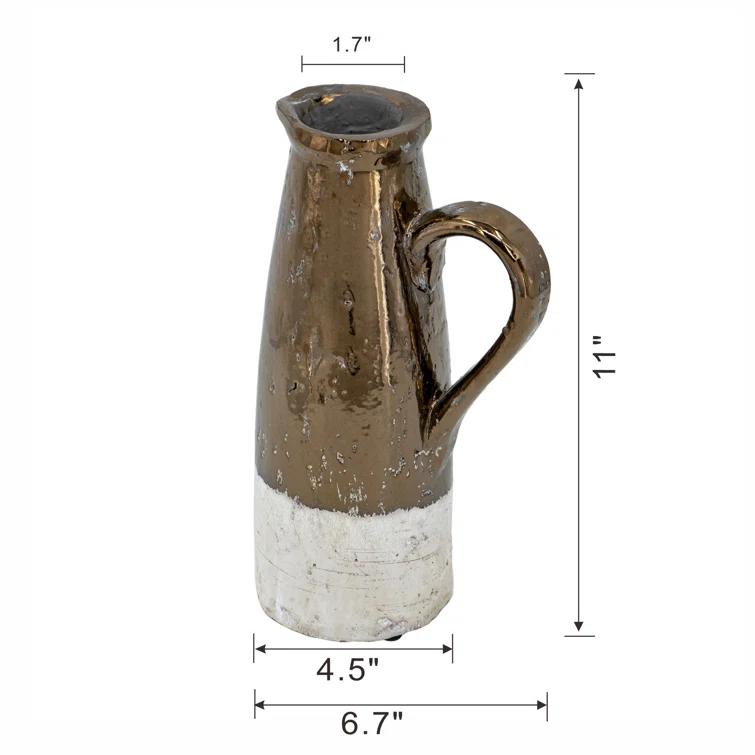 Libra Handmade Terracotta Decorative Bottle