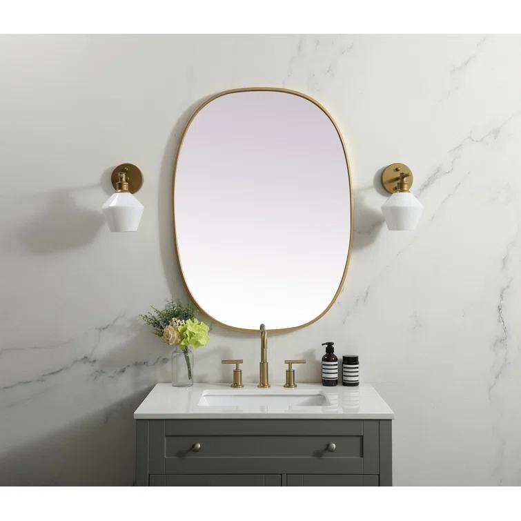 Sabine Metal Curved Oval Wall Mirror