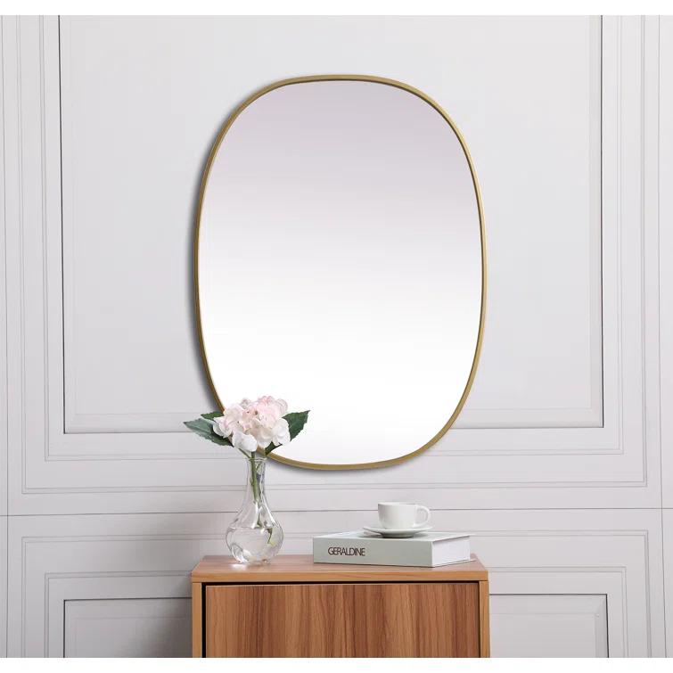 Sabine Metal Curved Oval Wall Mirror