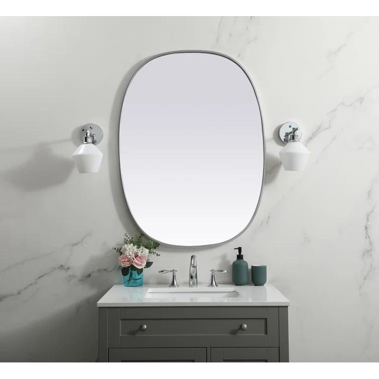 Sabine Metal Curved Oval Wall Mirror