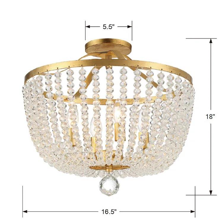 Conway 4 Light Wood Dimmable Empire Chandelier