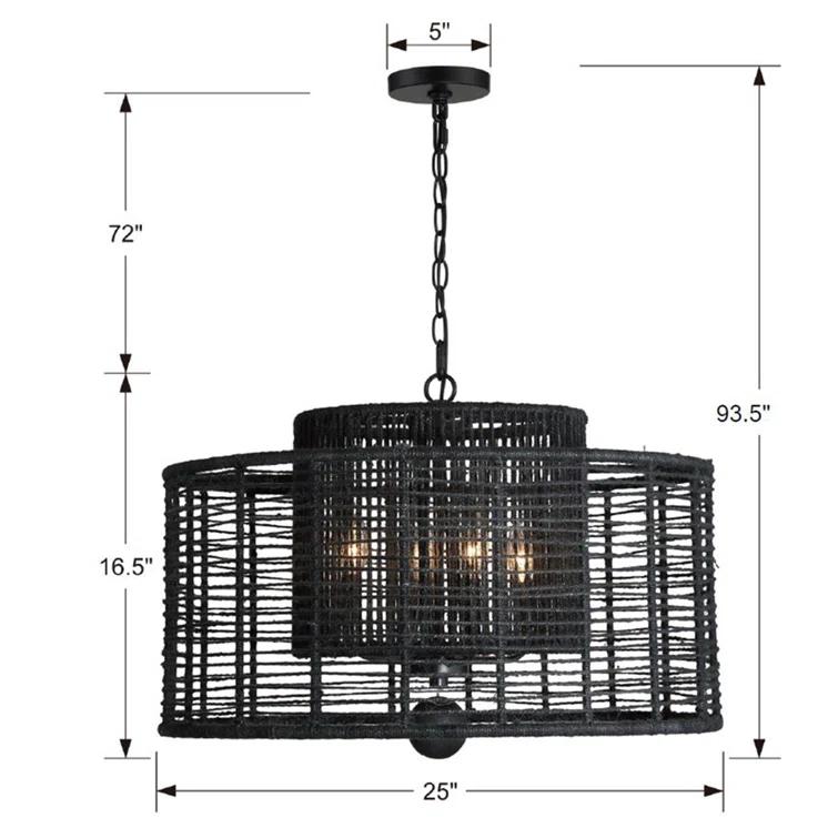 4 Light Chandelier-Matte Black Finish    -Traditional Installation Crystorama Lighting Jay-A5004-Mk