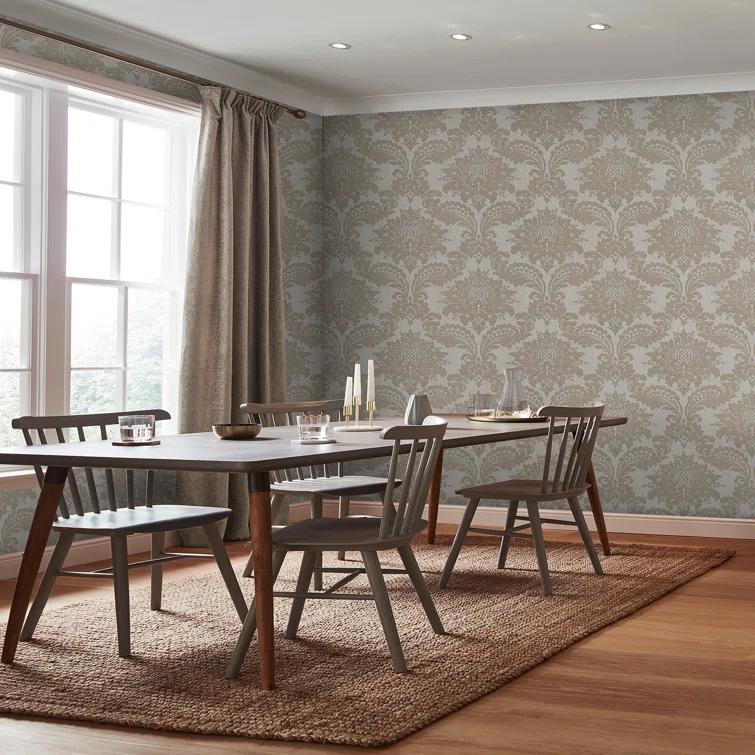 Archive Damask Taupe Wallpaper