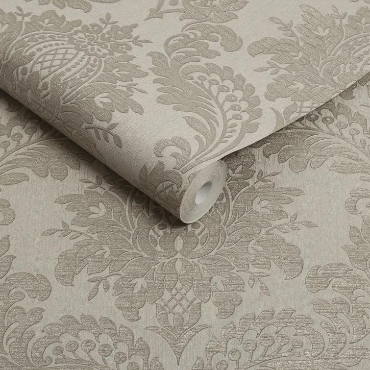 Archive Damask Taupe Wallpaper