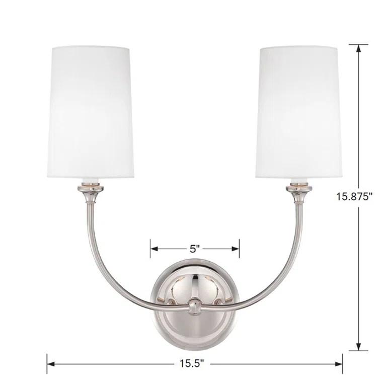 2242-PN-Crystorama Lighting-Sylvan - 2 Light Wall Sconce-Polished Nickel Finish