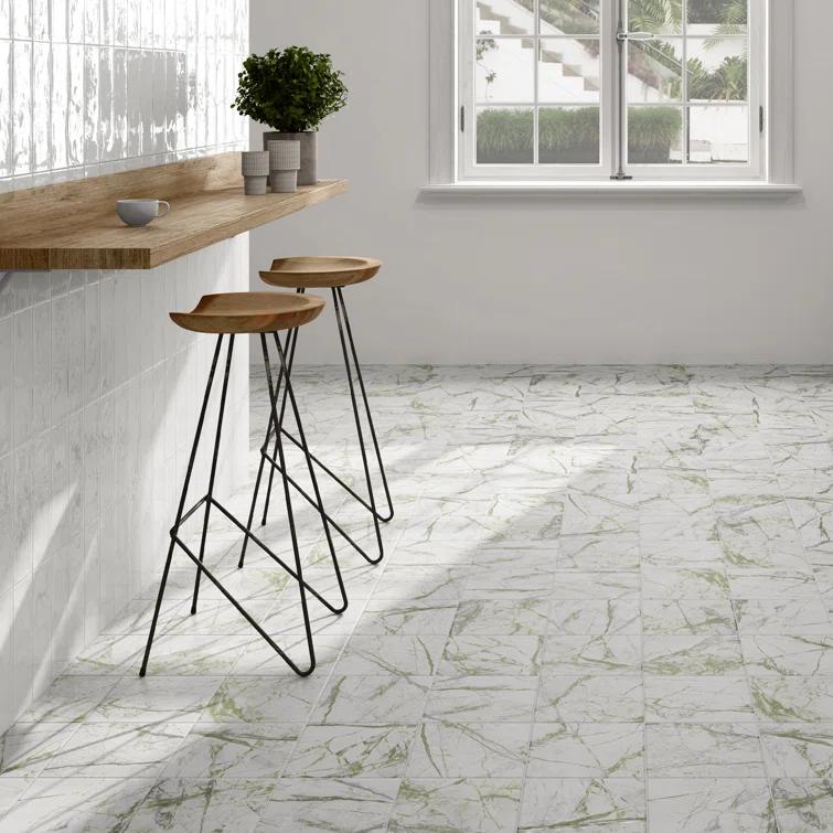 Supreme Tile Senzia Square 7.87 in. x 7.87 in. Matte Porcelain Marble look Floor and Wall Tile
