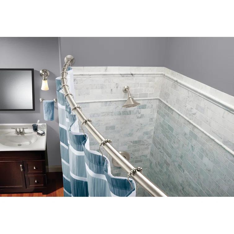 Moen 5-Foot Adjustable Tension Single Curved Shower Curtain Rod