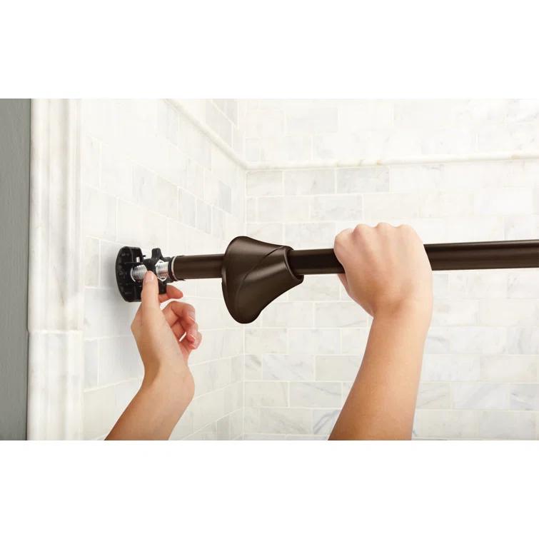 Moen 5-Foot Adjustable Tension Single Curved Shower Curtain Rod
