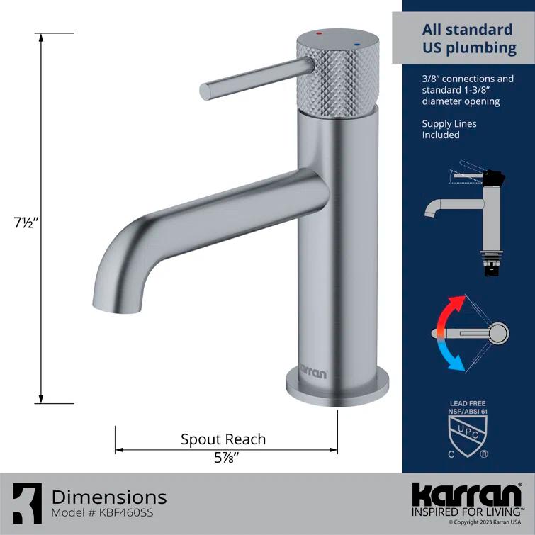 Tryst Single-Hole Single-handle Bathroom Faucet with Drain Assembly