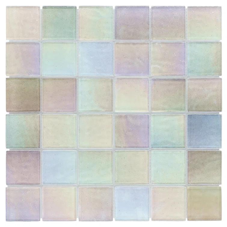 Speckle 11.73" x 11.73" Iridescent 2" Squares Glass Mosaic Wall Tile (0.95 Sq. Ft. / Sheet)