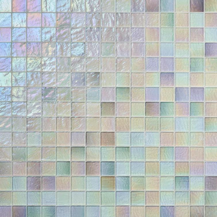 Speckle 11.73" x 11.73" Iridescent 2" Squares Glass Mosaic Wall Tile (0.95 Sq. Ft. / Sheet)