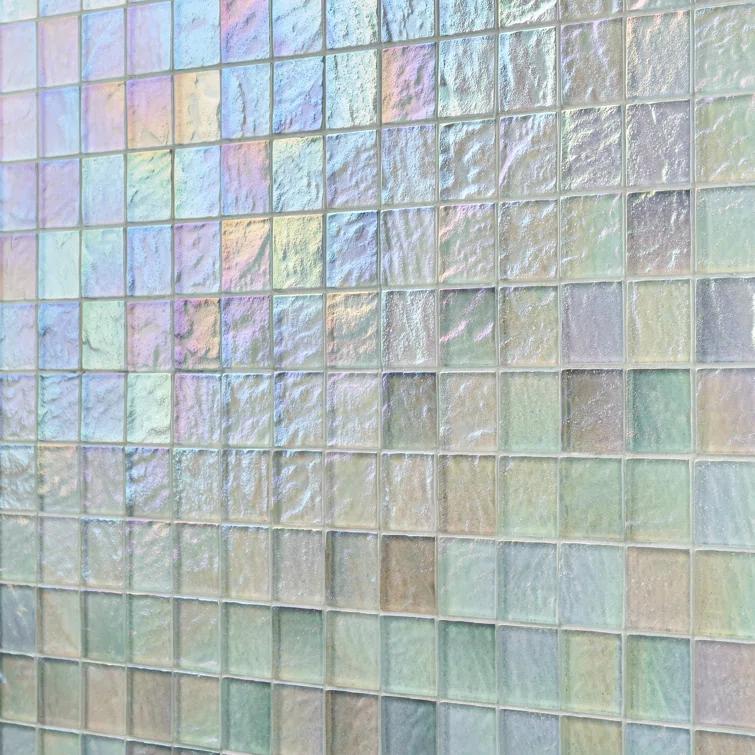 Speckle 11.73" x 11.73" Iridescent 2" Squares Glass Mosaic Wall Tile (0.95 Sq. Ft. / Sheet)