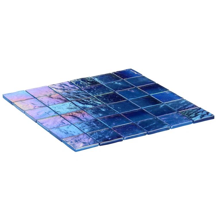 Speckle 11.73" x 11.73" Iridescent 2" Squares Glass Mosaic Wall Tile (0.95 Sq. Ft. / Sheet)