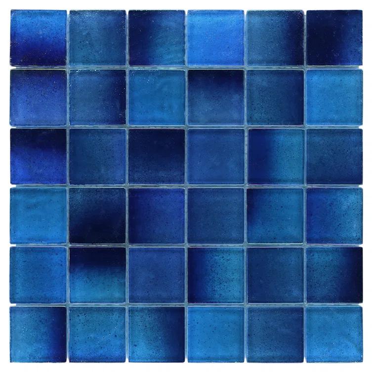 Speckle 11.73" x 11.73" Iridescent 2" Squares Glass Mosaic Wall Tile (0.95 Sq. Ft. / Sheet)