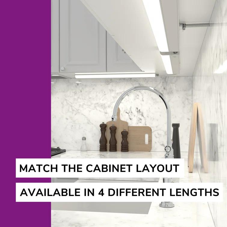 Inlight 5000K Dimmable Under Cabinet LED Lights, selectable inches, Hardwired Only