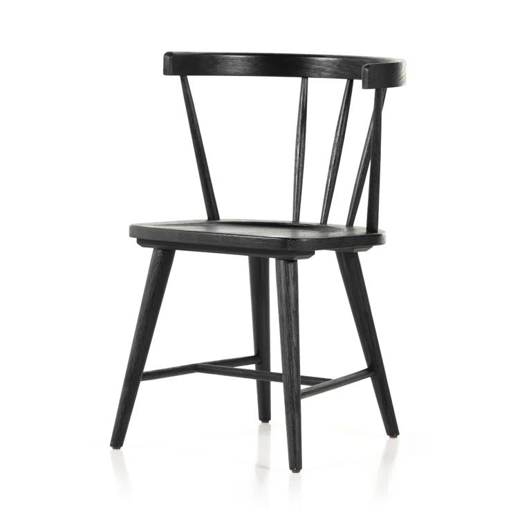 Black Oak Windsor Slat Back Side Chair