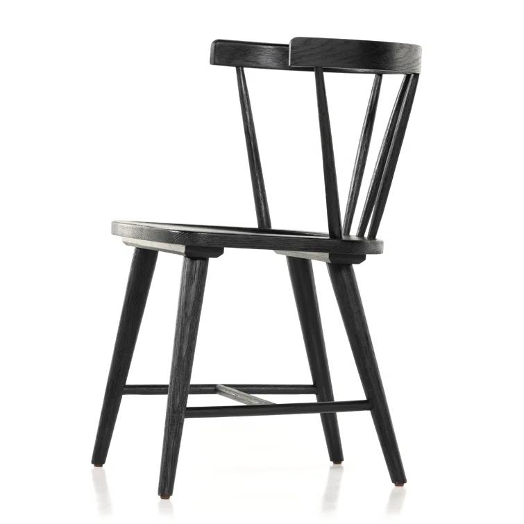 Black Oak Windsor Slat Back Side Chair