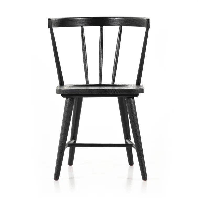 Black Oak Windsor Slat Back Side Chair