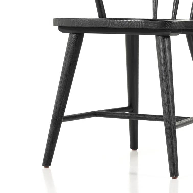 Black Oak Windsor Slat Back Side Chair
