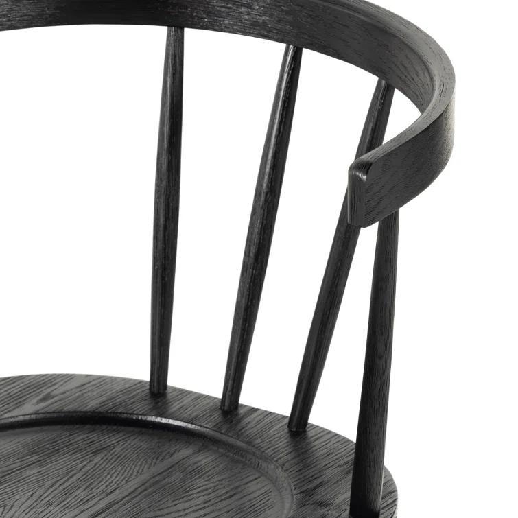 Black Oak Windsor Slat Back Side Chair
