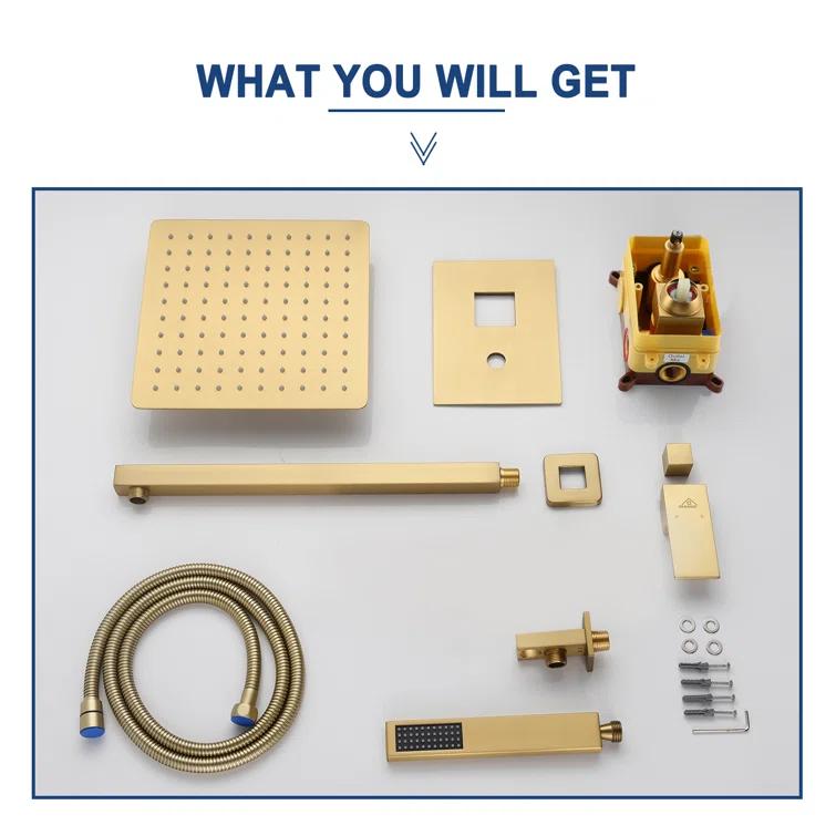 CASAINC Pressure-Balanced (Temperature And Volume) All-In-One Kit with Rough in-Valve M6066-A-10-BG