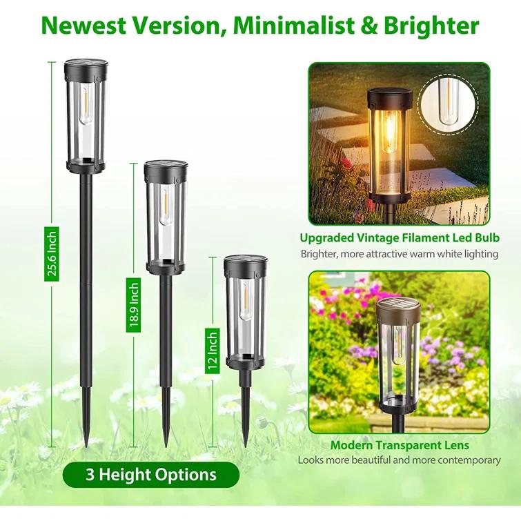LETMY Solar Powered Integrated LED Pathway Light Pack (Set of 6)