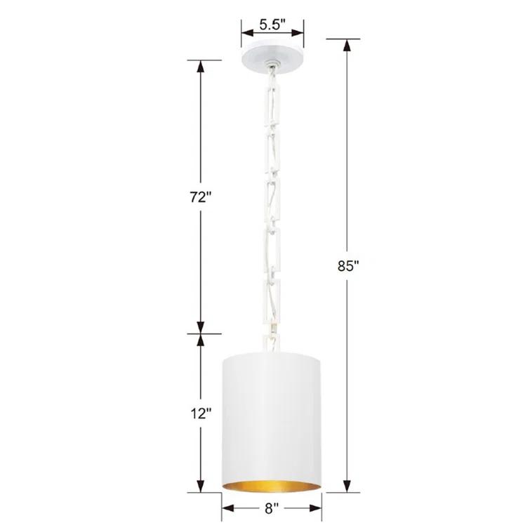 Crystorama Lighting Alston 1 - Light Chandelier in  Matte White/Antique Gold