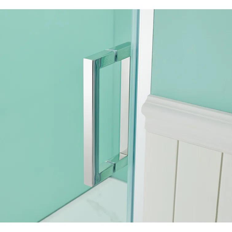 36 in.W - 72 in.H Pivot Shower Door with Clear Glass and Stainless Steel Handle