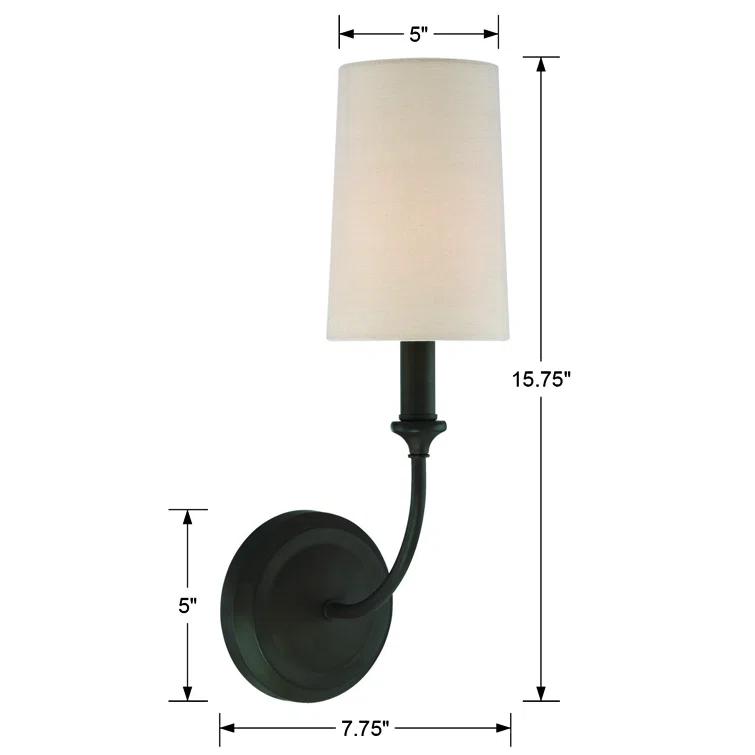 Crystorama Libby Langdon for  Sylvan 1 Light Dark Bronze Sconce - 4.87'' W x 15.75'' H x 7.75'' D