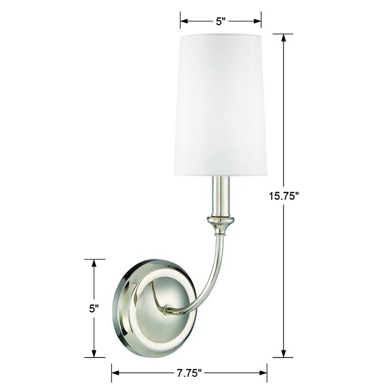 Sylvan Polished Nickel Dimmable Sconce with White Silk Shade