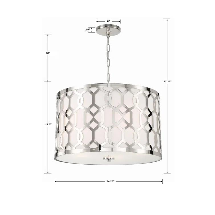 Crystorama Libby Langdon for  Jennings 5 Light Polished Nickel Chandelier - 24.25'' W x 14.75'' H