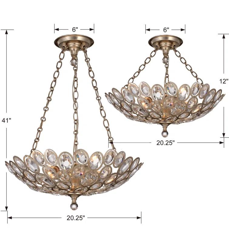 Crystorama Lighting - Three Light Chandelier - Chandelier - Sterling - Three