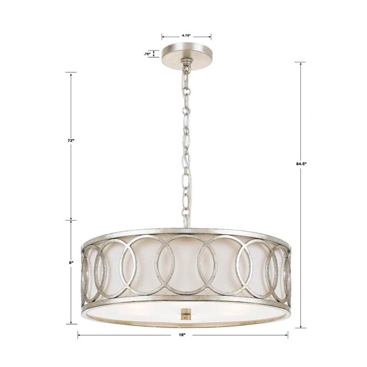 Crystorama Lighting Graham 6 - Light Pendant in  Antique Silver