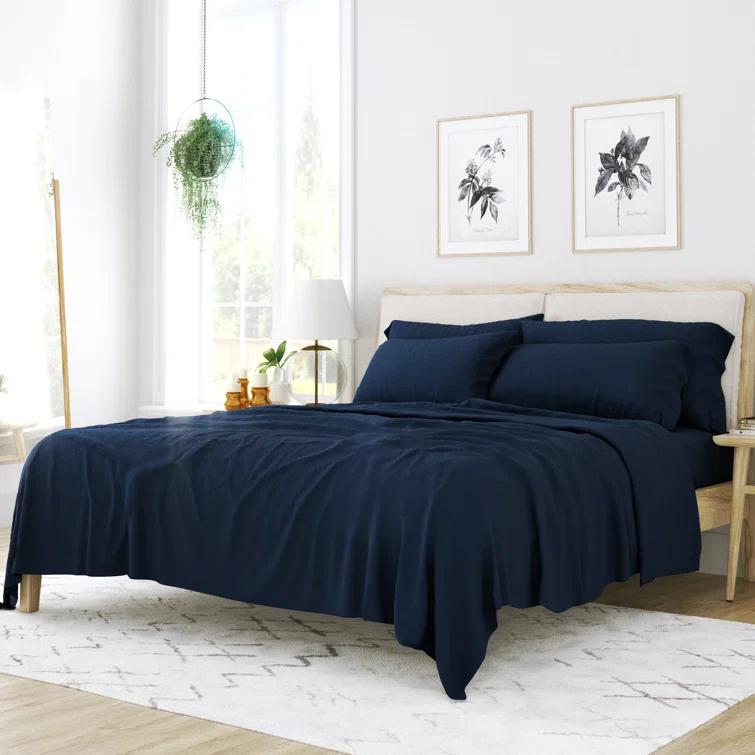 Simply Soft Brushed Microfiber Solid 6 Piece Sheet Set