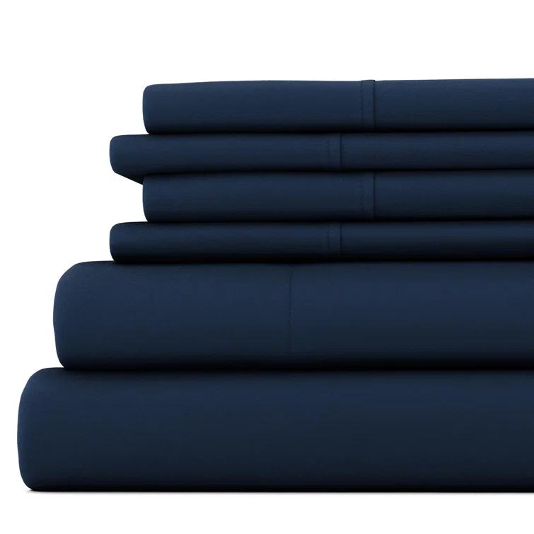 Simply Soft Brushed Microfiber Solid 6 Piece Sheet Set