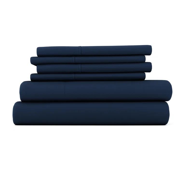 Simply Soft Brushed Microfiber Solid 6 Piece Sheet Set