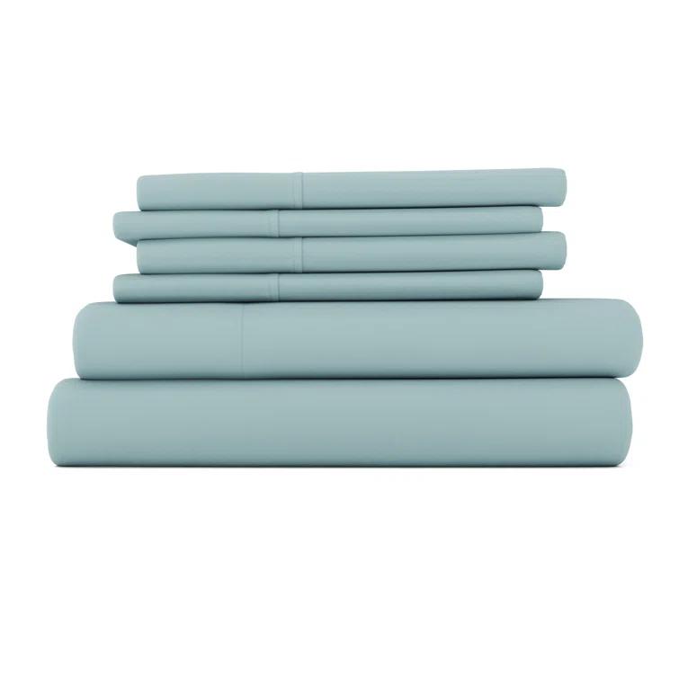 Simply Soft Brushed Microfiber Solid 6 Piece Sheet Set