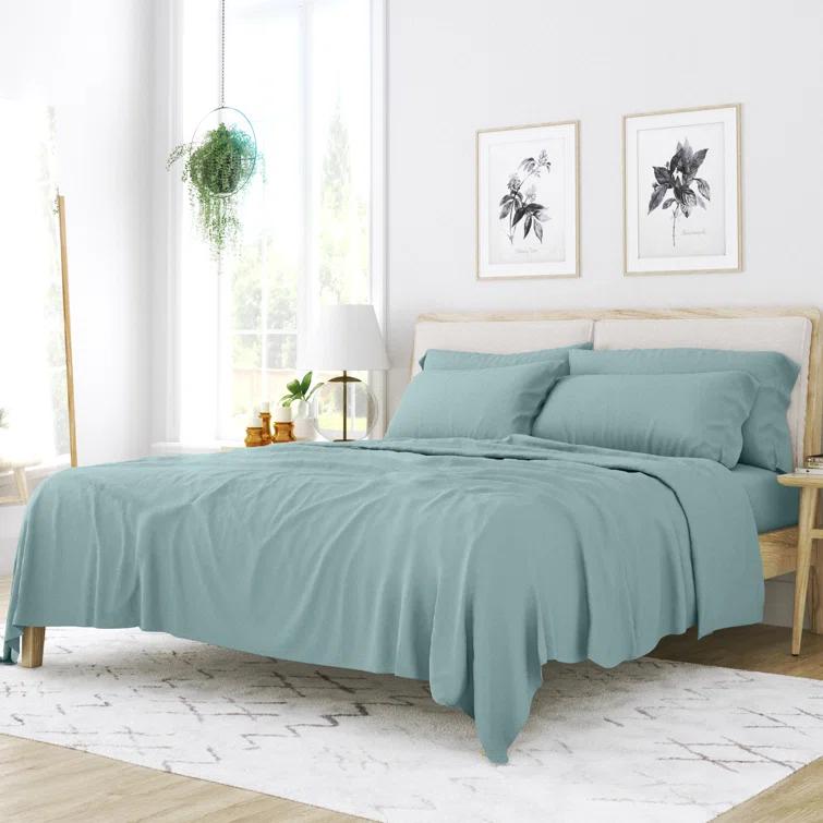 Simply Soft Brushed Microfiber Solid 6 Piece Sheet Set