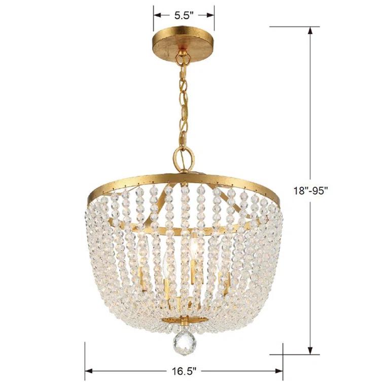 Conway 4 Light Wood Dimmable Empire Chandelier