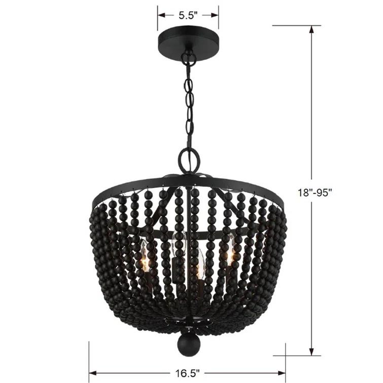 Conway 4 Light Wood Dimmable Empire Chandelier