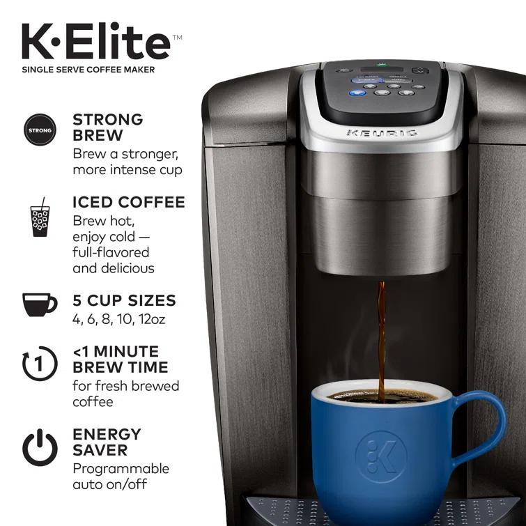 Keurig K-Elite Single-Serve K-Cup Pod Coffee Maker with Iced Coffee Setting and Strength Control