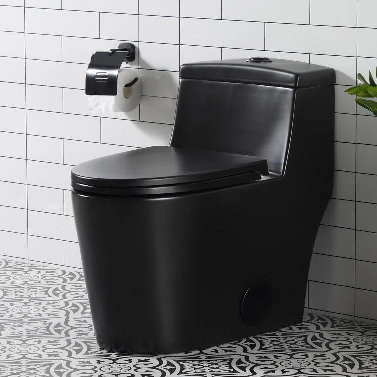 Greta Tornado Powerful Flush One-Piece Toilet, 1.28 GPF Elongated Floor Mounted