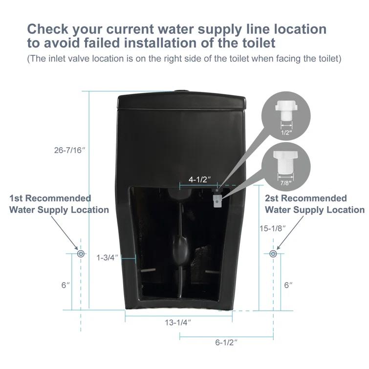 Greta Tornado Powerful Flush One-Piece Toilet, 1.28 GPF Elongated Floor Mounted